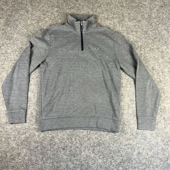 Vineyard Vines  1/4 Zip Sweater Size Small Color Gray - Picture 1 of 5